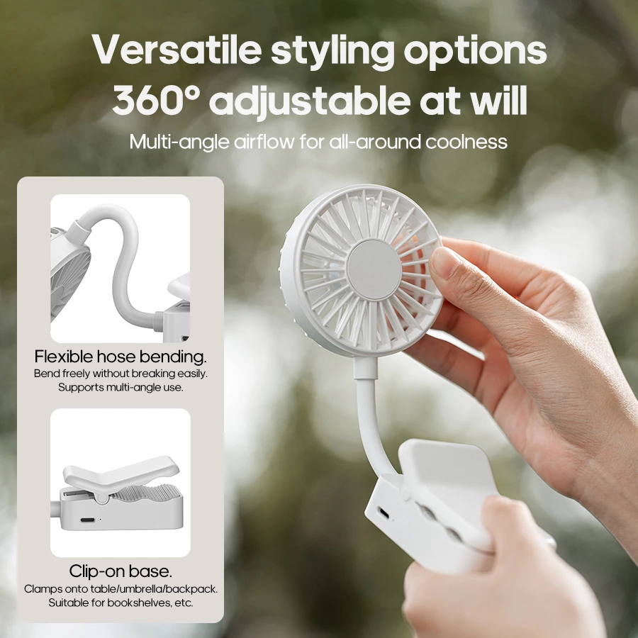 Mini Clip-On Fan | All-Scene Clip & Stable, Quiet Portable Cooling Benchmark