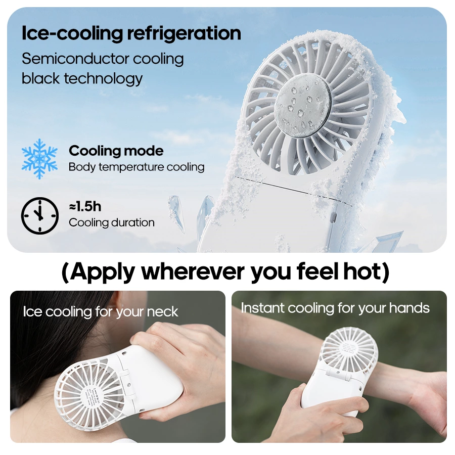 Mini Ice-Cooling Foldable Fan | Palm-Sized Cooler, All-Scene Cooling Solution
