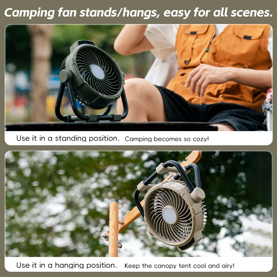 Premium Outdoor Camping Fan | Desktop & Hanging 2-in-1, Long-Lasting Multi-Function Outdoor Cooling Flagship