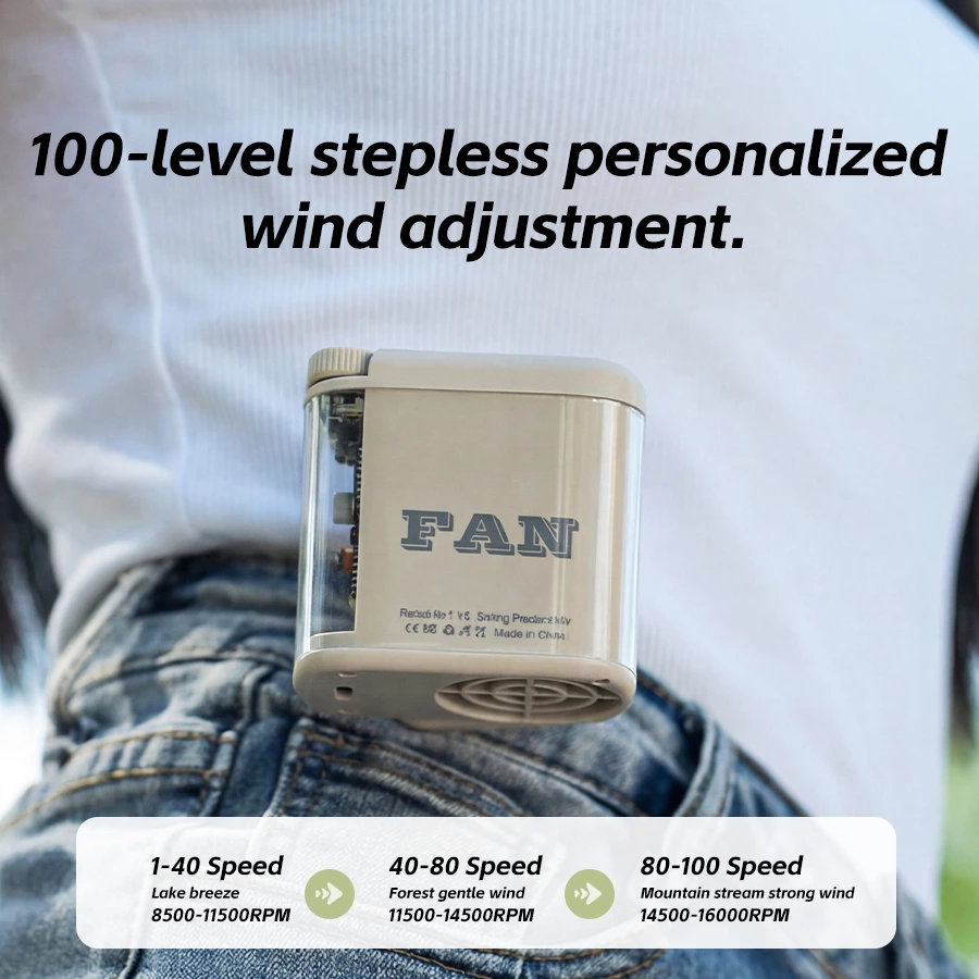 3-in-1 Mini Portable Fan | Neck-Hung/Clip-On/Waist-Mounted, 16000RPM High-Speed All-Scene Cooling Hero