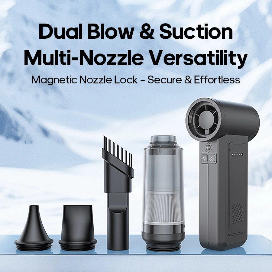 Multifunctional High-Speed Turbo Fan | 2-in-1 Air Blower & Vacuum, All-Purpose Tool for Outdoor, Car & Office
