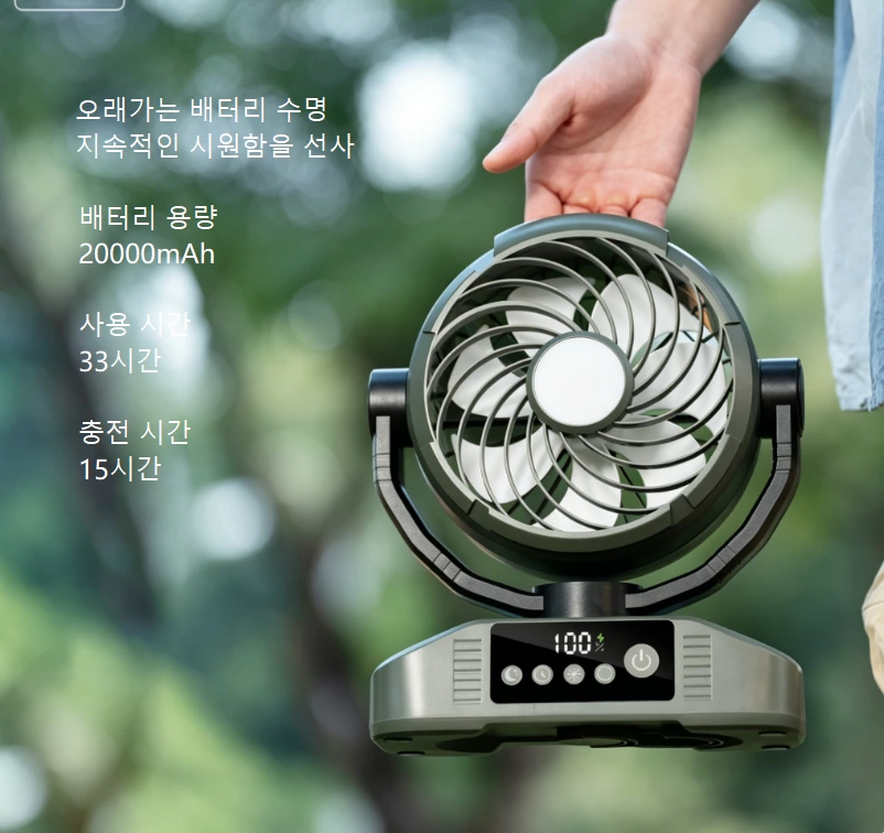 다기능 야외 캠핑 선풍기｜20000mAh 장시간 사용, 자동 좌우 회전, 올 시나리오 올라운드 컴패니언