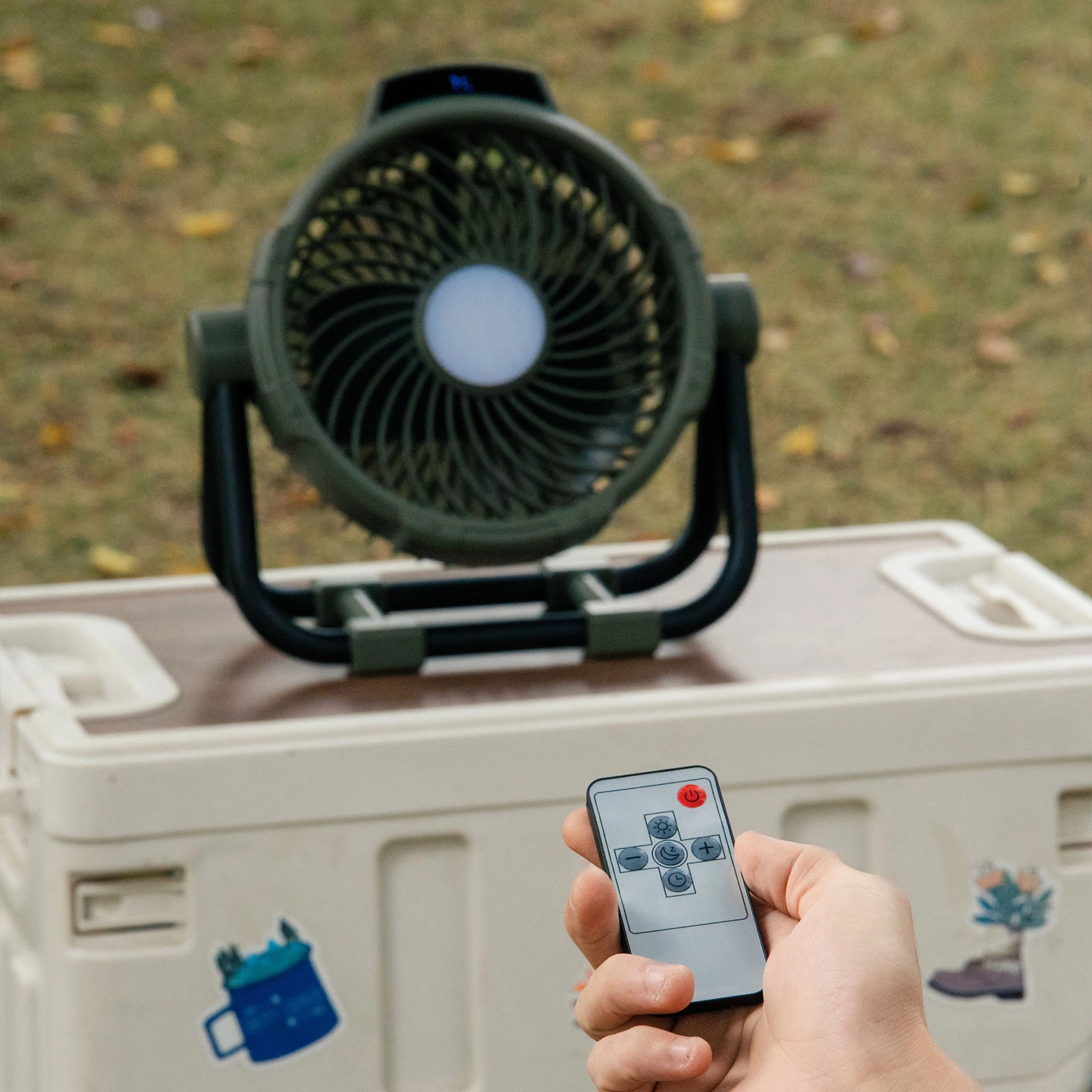 KC-F97 Rechargeable Outdoor Camping Fan with LED Light