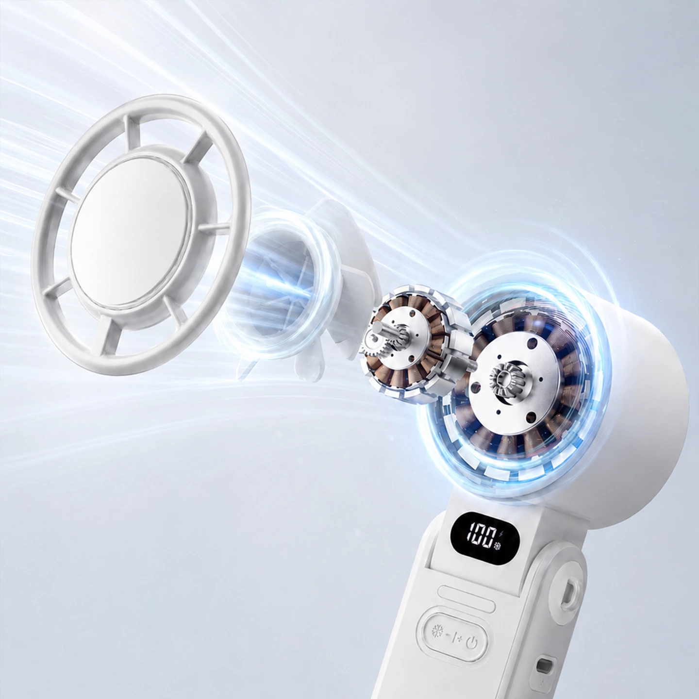 KC-F53K High-Speed Handheld Cooling Fan with Semiconductor Cooling Plate