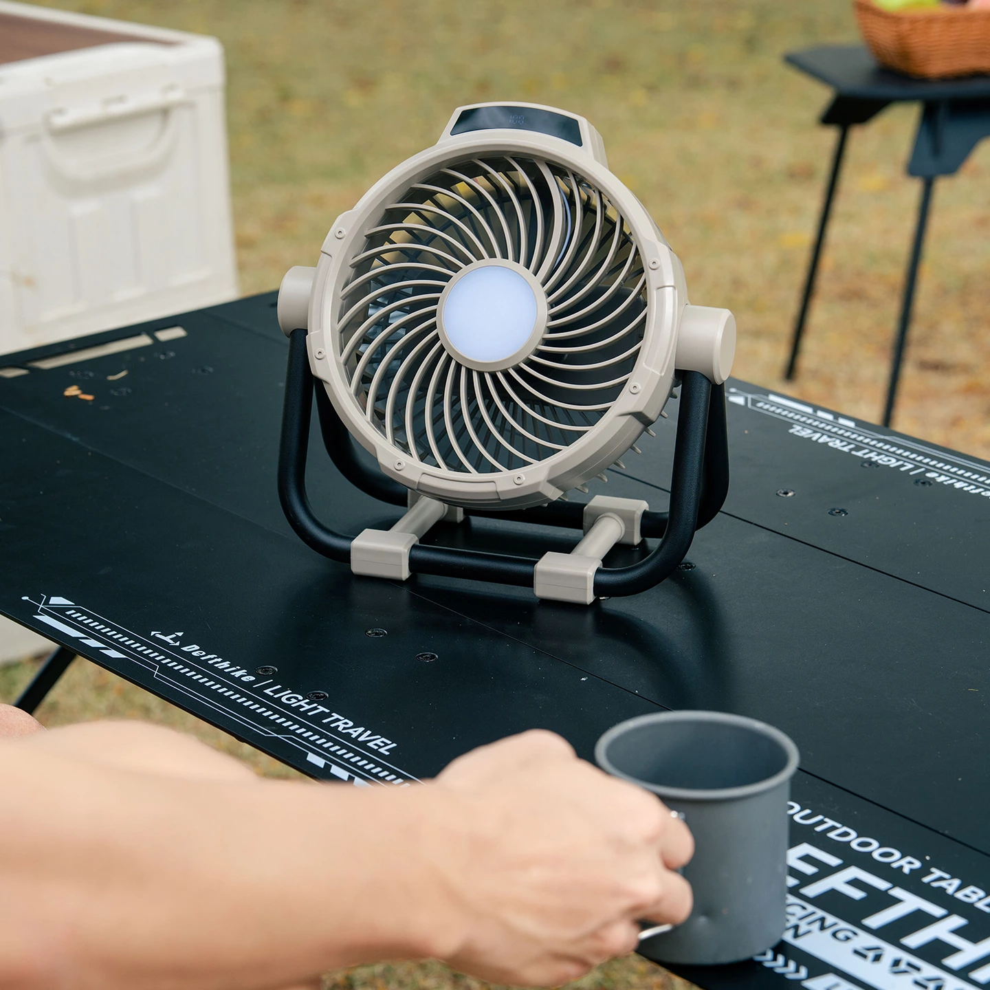 KC-F97 Rechargeable Outdoor Camping Fan with LED Light