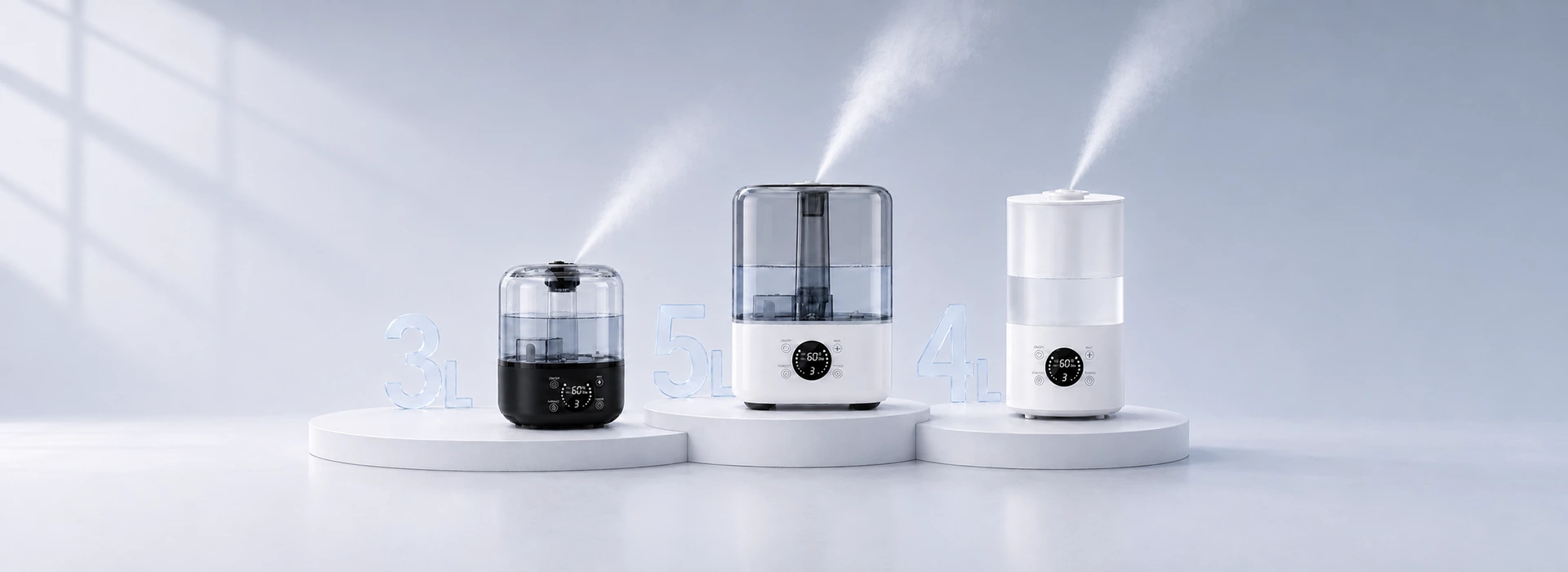 KINSCOTER 3L, 4L and 5L desktop humidifier series with touch control